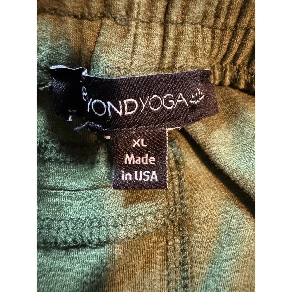Beyond Yoga Mens Heathered Olive Green Joggers Tapered Active Lounge Pants XL